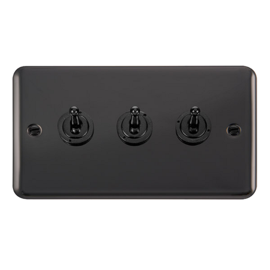 Click Deco Plus Black Nickel 3G 2W Triple Dolly Light Switch
