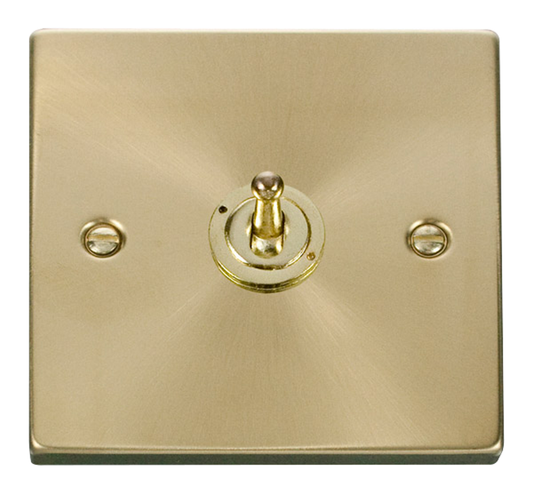 Click Deco Satin Brass 1G 2W Single Dolly Light Switch