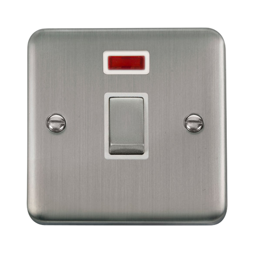 Click Deco Plus Stainless Steel 1G 20A DP Switch & Neon White Insert