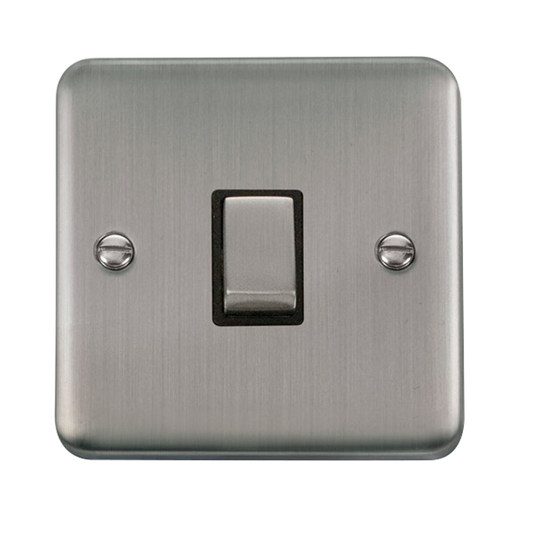 Click Deco Plus Stainless Steel 1G 20A DP Switch Black Insert