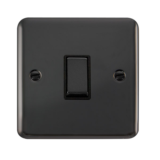 Click Deco Plus Black Nickel 1G 2W Single Light Switch Black Insert