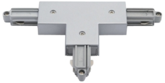 Ansell Mains Voltage White Track T Connector - Earth Outside