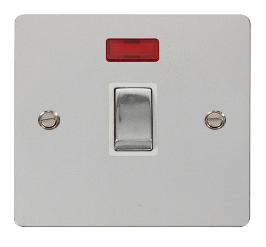 Click Define Polished Chrome 1G 20A DP Switch & Neon White Insert