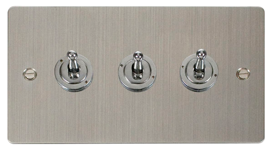 Click Define Stainless Steel 3G 2W Triple Dolly Light Switch