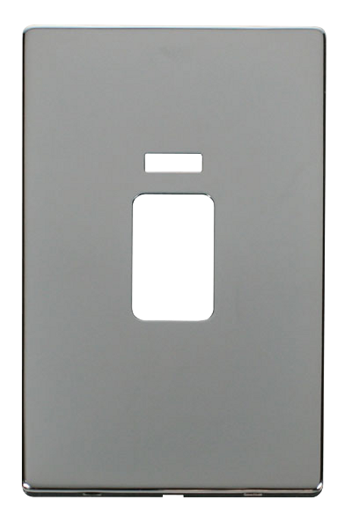 Click Definity Screwless Polished Chrome 2G 45A DP Vertical Switch & Neon Black Insert