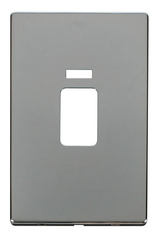 Click Definity Screwless Polished Chrome 2G 45A DP Vertical Switch & Neon Black Insert