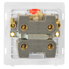 Click Definity Screwless Brushed Stainless 1G 45A DP Switch & Neon Black Insert