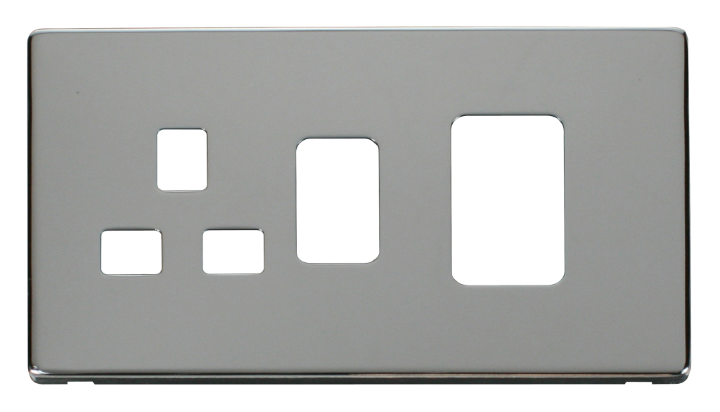 Click Definity Screwless Polished Chrome 2G 45A DP Cooker Control Unit Black Insert