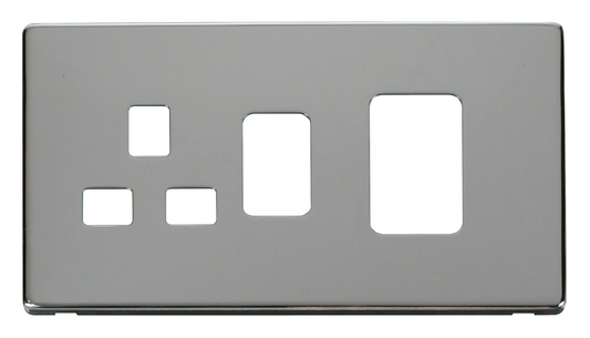 Click Definity Screwless Polished Chrome 2G 45A DP Cooker Control Unit Black Insert