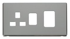 Click Definity Screwless Polished Chrome 2G 45A DP Cooker Control Unit Black Insert