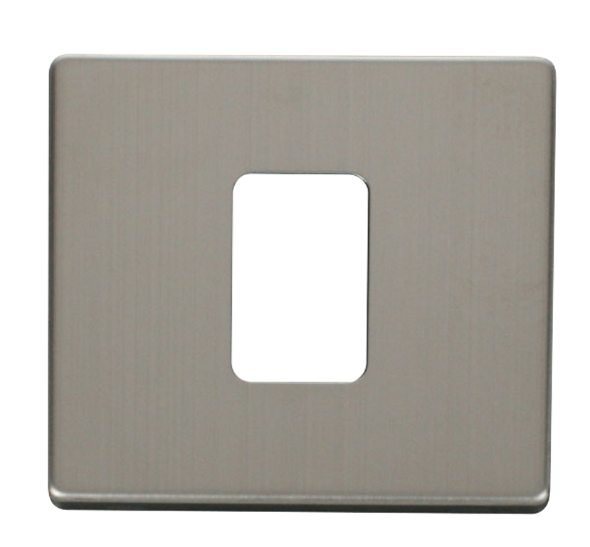Click Definity Screwless Stainless Steel 1G 45A DP Switch Black Insert