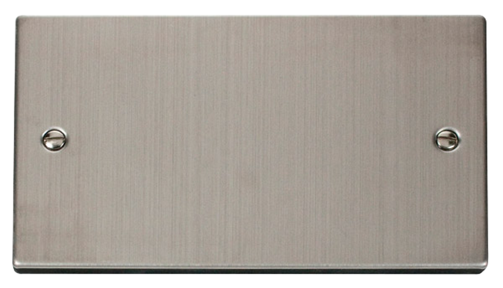 Click Deco Stainless Steel 2G Double Blank Plate