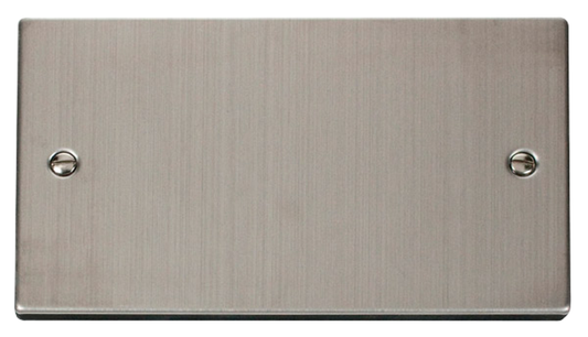 Click Deco Stainless Steel 2G Double Blank Plate