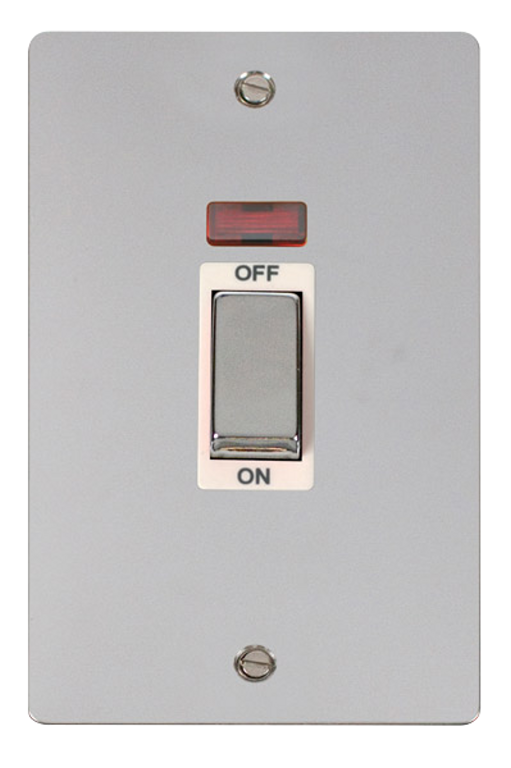 Click Define Polished Chrome 2G 45A DP Vertical Switch & Neon White Insert