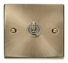 Click Deco Antique Brass 1G 2W Single Dolly Light Switch