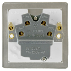 Click Define Polished Chrome 1G 13A Switched Fused Connection Unit Black Insert