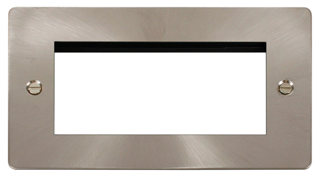 Click Define Brushed Stainless 2G 4 Module Euro Media Plate