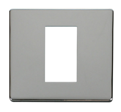 Click Definity Screwless Polished Chrome 1G 1 Module Euro Media Plate