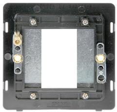 Click Definity Screwless Polar White 1G 2 Module Euro Media Plate