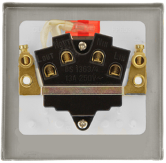 Click Deco Polished Brass 1G 13A Unswitched Fused Connection Unit & Neon Black Insert