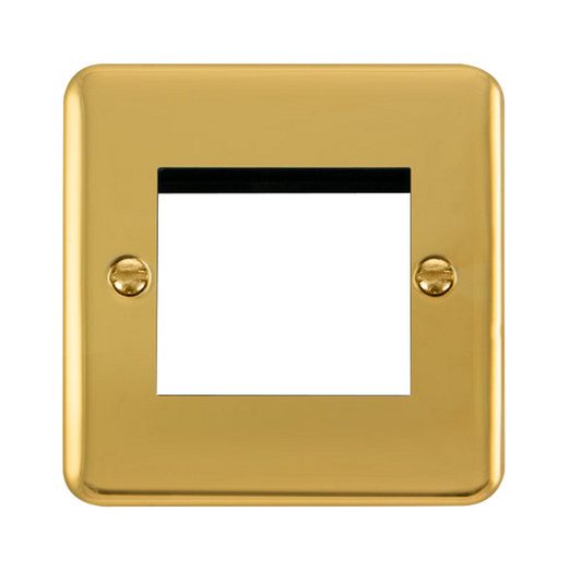 Click Deco Plus Polished Brass 1G 2 Module Euro Media Plate