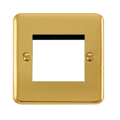 Click Deco Plus Polished Brass 1G 2 Module Euro Media Plate