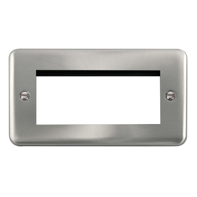 Click Deco Plus Satin Chrome 2G 4 Module Euro Media Plate