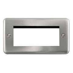 Click Deco Plus Satin Chrome 2G 4 Module Euro Media Plate