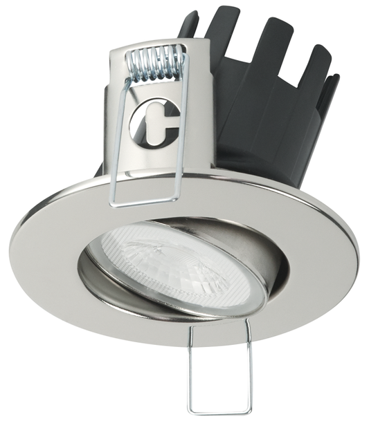 Collingwood H4Lite Polished Chrome Adjustable Cool White IP65 Fire Rated Downlight