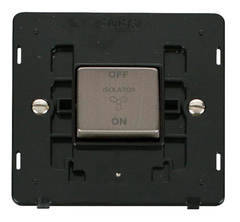 Click Definity Screwless Stainless Steel 1G Fan Isolator Switch Black Insert