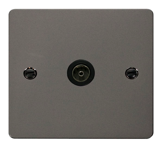 Click Define Black Nickel 1G TV Coaxial Outlet Black Insert