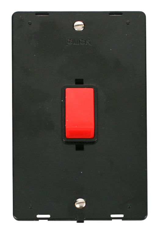 Click Definity Screwless Black 2G 45A DP Vertical Switch Black Insert