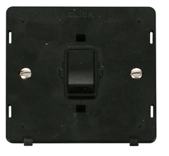 Click Definity Screwless Black 1G 20A DP Switch Black Insert