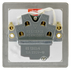Click Define Stainless Steel 1G 13A Switched Fused Connection Unit & Neon White Insert