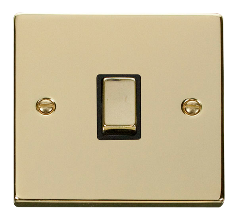 Click Deco Polished Brass 1G 20A DP Switch Black Insert