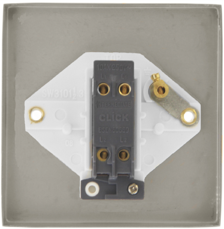 Click Deco Polished Brass 1G Intermediate Light Switch Black Insert