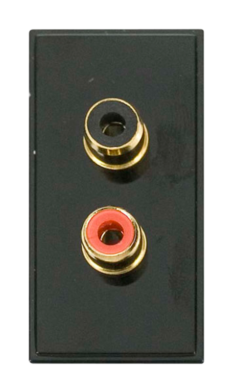 Click Euro Media Black 1 Module RCA Speaker Outlet Insert