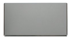 Click Definity Screwless Polished Chrome 2G Double Blank Plate