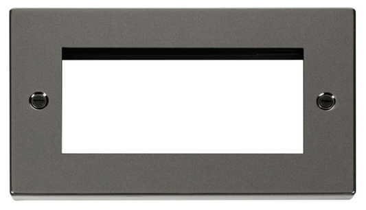 Click Deco Black Nickel 2G 4 Module Euro Media Plate