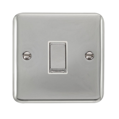 Click Deco Plus Polished Chrome 1G Intermediate Light Switch White Insert