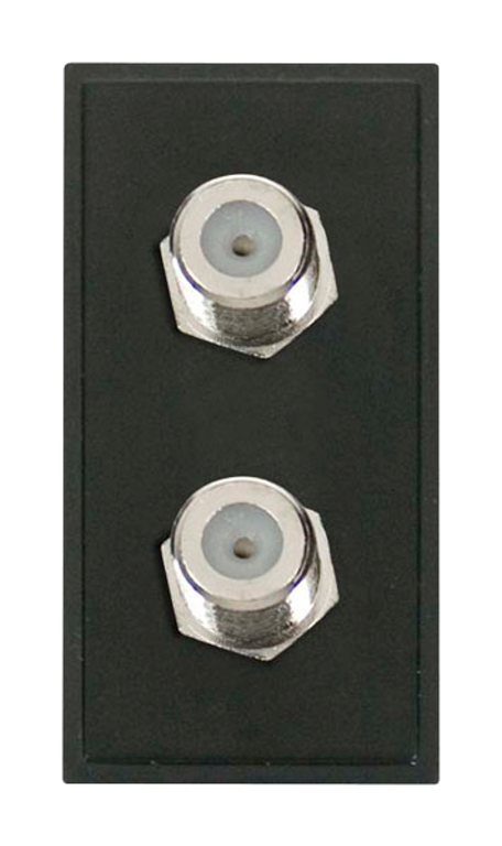 Click Euro Media Black 1 Module 2 x F Satellite Outlet Insert