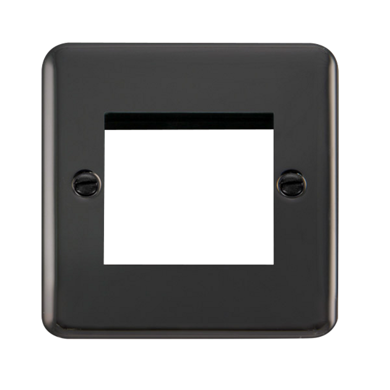 Click Deco Plus Black Nickel 1G 2 Module Euro Media Plate