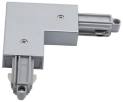 Ansell Mains Voltage White Track L Connector - Earth Outside