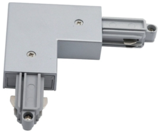 Ansell Mains Voltage White Track L Connector - Earth Inside
