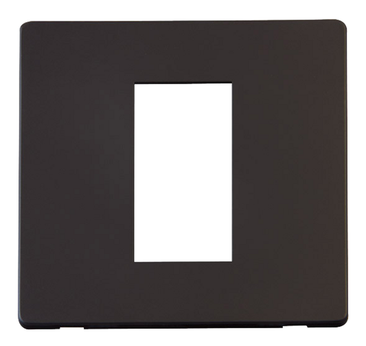 Click Definity Screwless Black 1G 1 Module Euro Media Plate