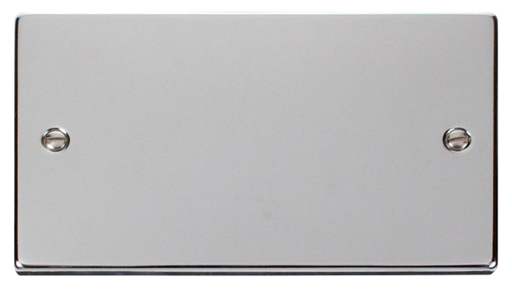Click Deco Polished Chrome 2G Double Blank Plate