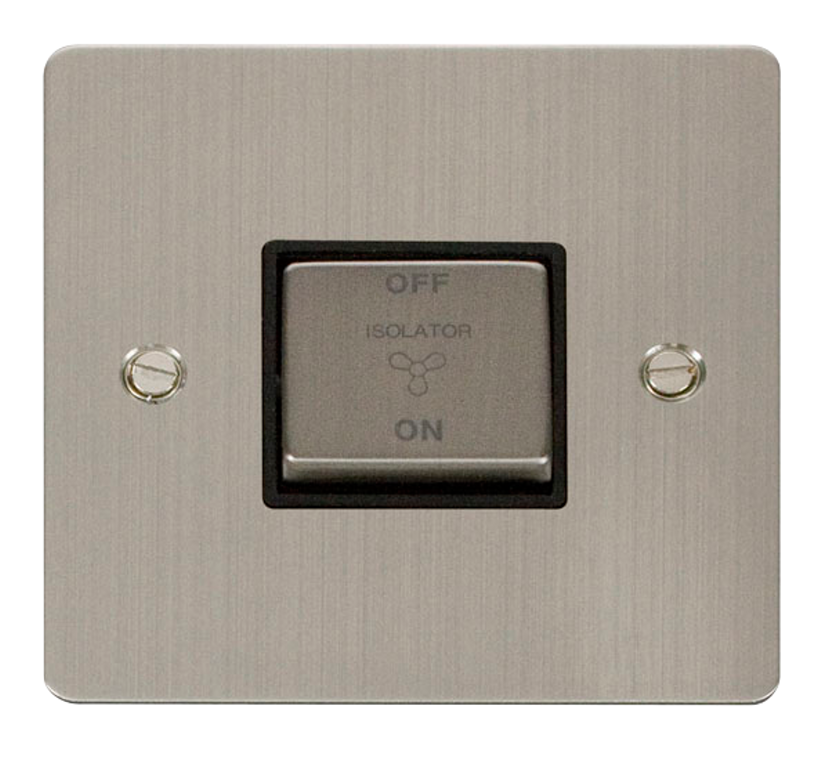 Click Define Stainless Steel 1G Fan Isolator Switch Black Insert