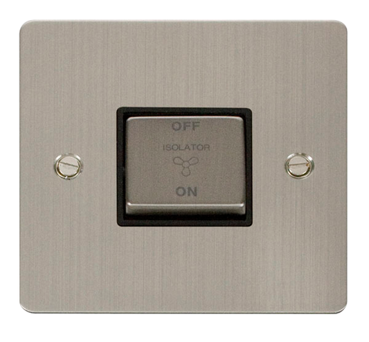 Click Define Stainless Steel 1G Fan Isolator Switch Black Insert