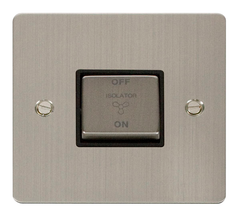 Click Define Stainless Steel 1G Fan Isolator Switch Black Insert