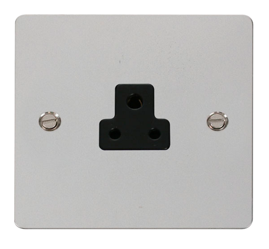Click Define Polished Chrome 1G 2A Round Pin Single Socket Black Insert